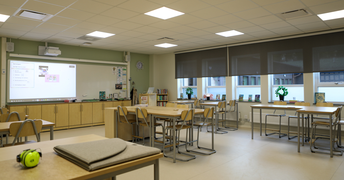 Klassrum på Tomaslundsskolan.