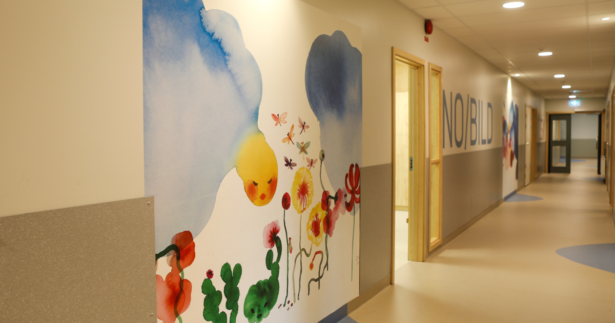 Bild- och NO-korridor på Tomaslundsskolan.