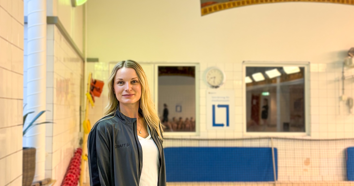 Anna Gustafsson i Vetlanda badhus.